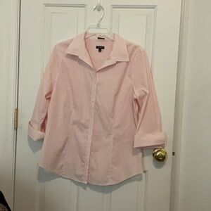 Talbots Pink and White Striped Blouse